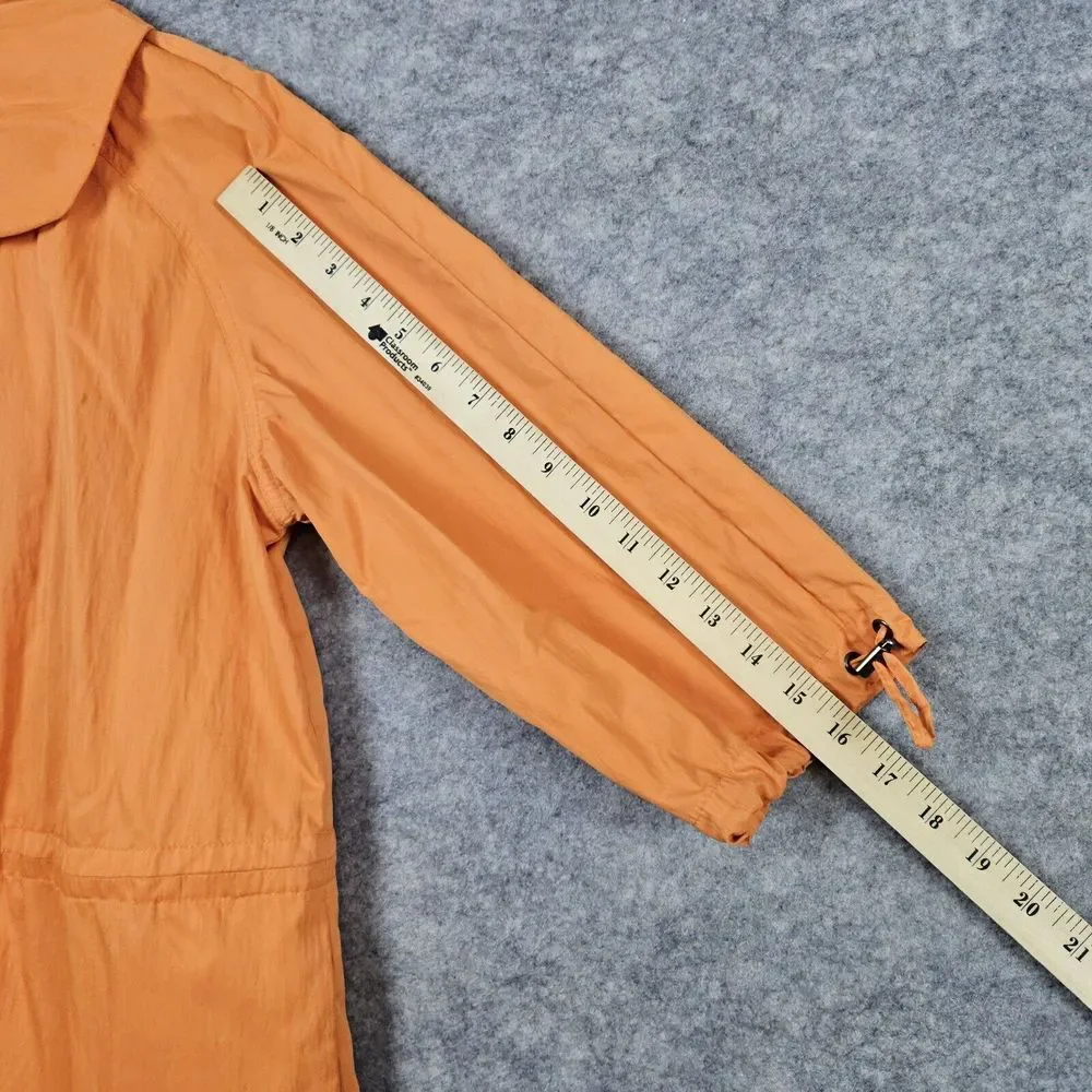 Chico's Women Full Zip Windbreaker Jacket Size 2‎ (M) Pumpkin Orange SLIGHT WEAR